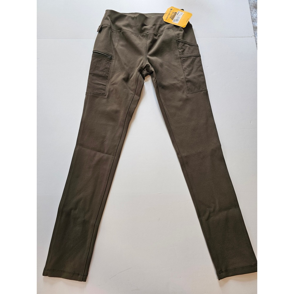 Carhartt Force Leggings Women XS Olive Green Utility Fitted‎ Workwear
